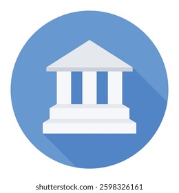 Vector illustration of academy icon representing education, learning, knowledge, students.