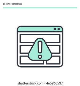Vector illustration of access denied icon. Mono color image of browser warning. Symbol in modern thin line design. Eps10 format sign for web graphics. Isolated on white background.