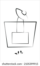 Vector illustration of accessories. Contour symbol. Vector isolated contour drawing.