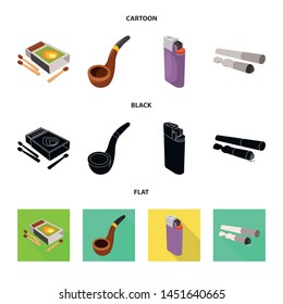 Vector illustration of accessories and harm icon. Set of accessories and euphoria stock symbol for web.