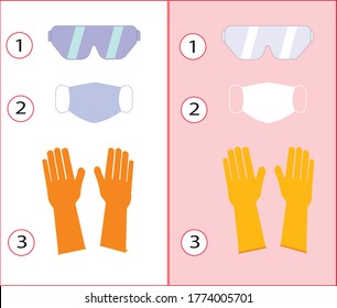 vector illustration of accessories for workplace safety