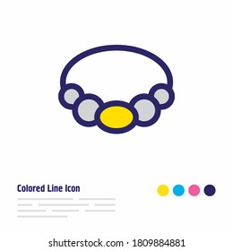 Vector illustration of accessory icon colored line. Beautiful entertainment element also can be used as necklace icon element.
