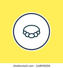 Vector illustration of accessory icon line. Beautiful hobby element also can be used as necklace icon element.