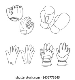 Vector illustration of accessory and style icon. Set of accessory and distinctive stock vector illustration.