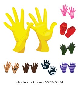 Vector illustration of accessory and style logo. Collection of accessory and distinctive stock symbol for web.