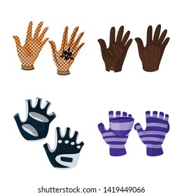 Vector illustration of accessory and style logo. Collection of accessory and distinctive stock vector illustration.
