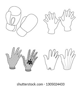 Vector illustration of accessory and style symbol. Collection of accessory and distinctive stock vector illustration.