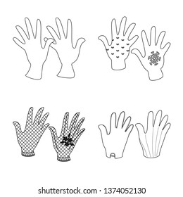 Vector illustration of accessory and style symbol. Set of accessory and distinctive vector icon for stock.