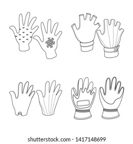 Vector illustration of accessory and style symbol. Collection of accessory and distinctive stock vector illustration.