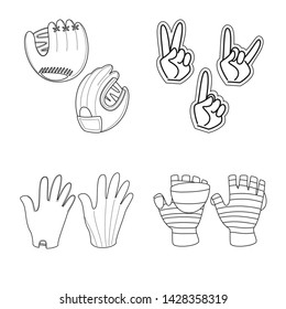 Vector illustration of accessory and style symbol. Set of accessory and distinctive stock vector illustration.