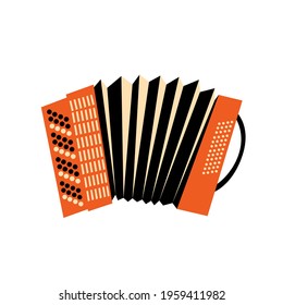 Vector illustration of accordion isolated on white background.
