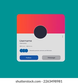 Vector Illustration account profile information interface