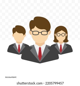 Vector Illustration Of Accountant Team Avatar In Color On A Transparent Background (PNG). EPS Vector