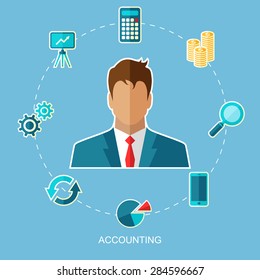 Vector illustration of accounting flat design concept.