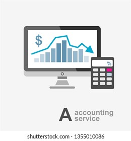 Vector illustration of accounting service, reports, costing, planning.