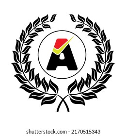 Ilustración vectorial de acreditación o grado A, en una universidad o empresa. Aislado en un fondo en blanco que se puede editar y cambiar de color.
