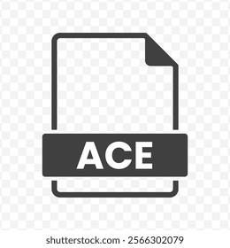 Vector illustration of ACE file in dark color and transparent background(PNG).