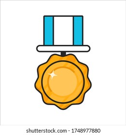 vector illustration achievement Trophy flat design icon