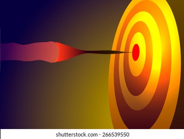 Vector illustration. Achieving the goal. 