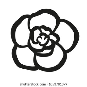 Vector illustration, Achimenes flower in black and white colors