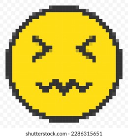 Vector illustration of to acid emoticons in a pixel art 8 bit video game style. Simple design on transparent background (PNG).