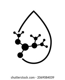 Vector illustration of acid molecule icon in flat style on white background.