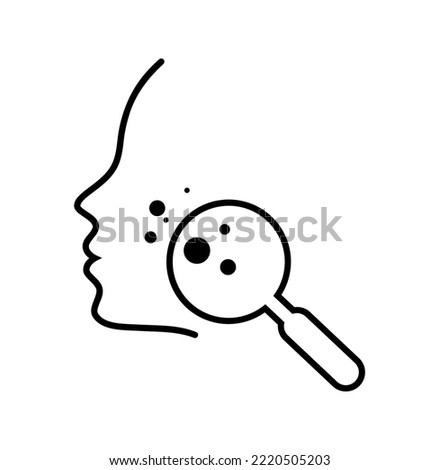 Vector illustration of acne on skin face icon on white background.