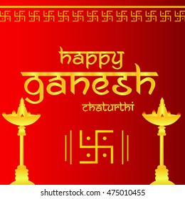 Vector illustration of acolorful stylish text for Happy Ganesh Chaturthi.