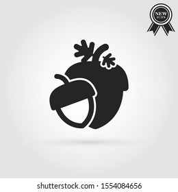 Vector illustration. Acorn icon. Forest symbol.