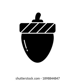 Vector illustration of acorn icon. Simple acorn. Glyph design style