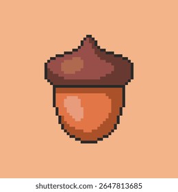 Ilustração vetorial de bolota com Pixel Art Design, perfeito para recursos de jogo projetos temáticos