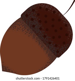 Vector illustration of an acorn, the seed of oak in the style of a cartoon. The concept of nature, greenery, naturalness, ecology, autumn. Can be used for books, Wallpapers,. fabrics, textiles