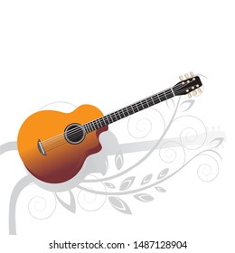 vector illustration of an acoustic classic guitar