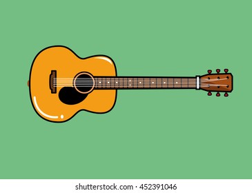 vector illustration of acoustic guitar 