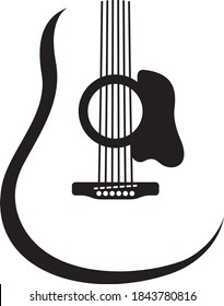 Vector illustration of the acoustic guitar abstract