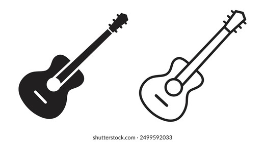 Vector illustration of an acoustic guitar icons. Perfect for music, performance, and entertainment designs.