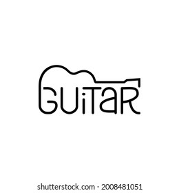 Vector Illustration Acoustic Guitar Logo Design Stock Vector (Royalty ...