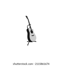 Vector illustration of an acoustic guitar. Plucked musical instruments