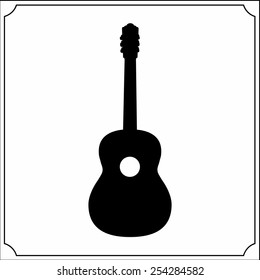 Vector Illustration Of Acoustic Guitar Shape