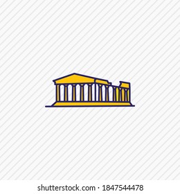 Vector illustration of acropolis icon colored line. Beautiful culture element also can be used as athens icon element.