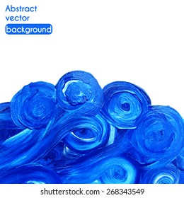 Vector illustration with acrylic paints. Abstract vector background with waves.
