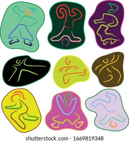 vector illustration of active people
