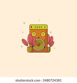 Ilustración vectorial de sonido activo, icono de sonido