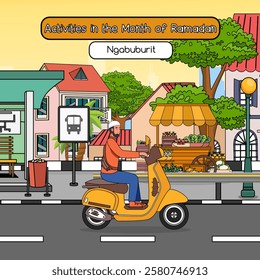 Vector Illustration of Activities in the Month of Ramadan