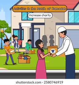 Vector Illustration of Activities in the Month of Ramadan