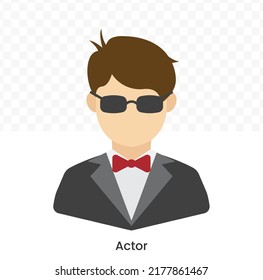 Vector illustration of Actor Avatar in color on a transparent background (PNG). EPS Vector