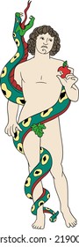 Ilustración vectorial adam snm y apple