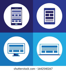 Vector illustration of adaptive web design on different electronic devices