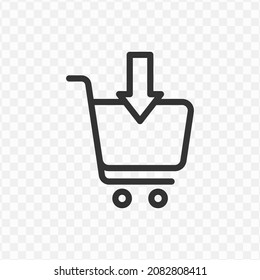 Vector Illustration Of Add To Cart Shop Icon In Dark Color And Transparent Background(png).