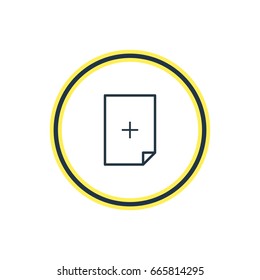 Vector Illustration Of Add Outline. Beautiful File Element Also Can Be Used As Plus Element.